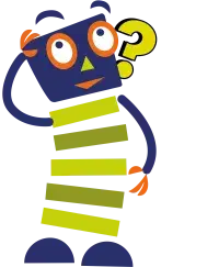 Maskottchen Starky denkt nach