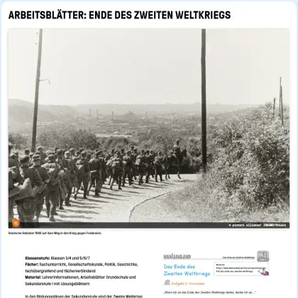 Screenshot Arbeitsblätter