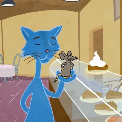 Illustration Katze und Maus