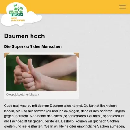Man sieht eine Übersicht der Seite.