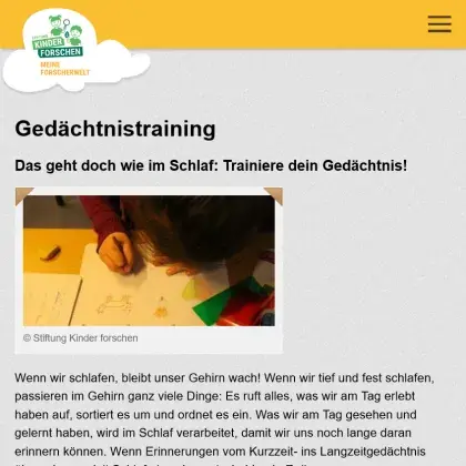 Man sieht eine Übersicht der Seite.