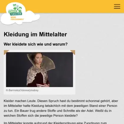 Man sieht eine Übersicht der Seite.