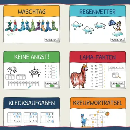 Man sieht eine Übersicht von Arbeitsblättern.